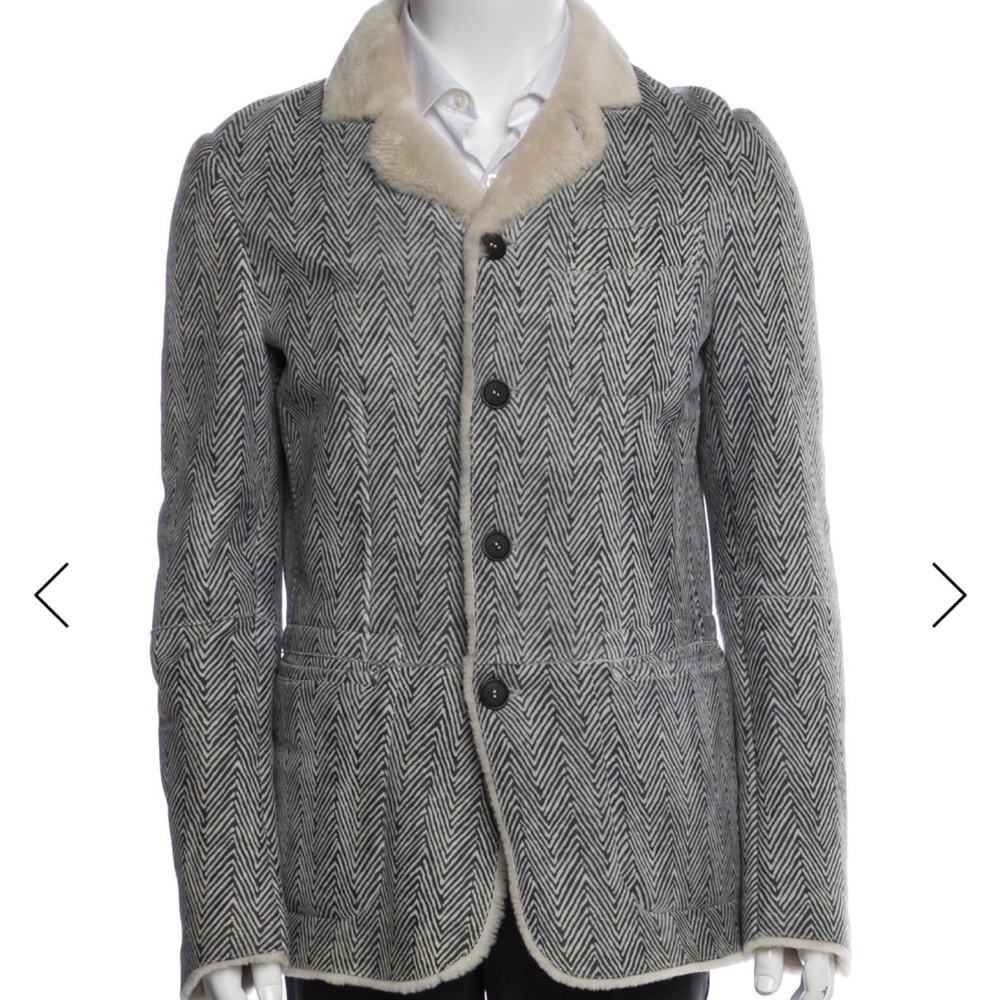 Giorgio Armani Shearling-Lined Tweed Coat — Size S, $4,500